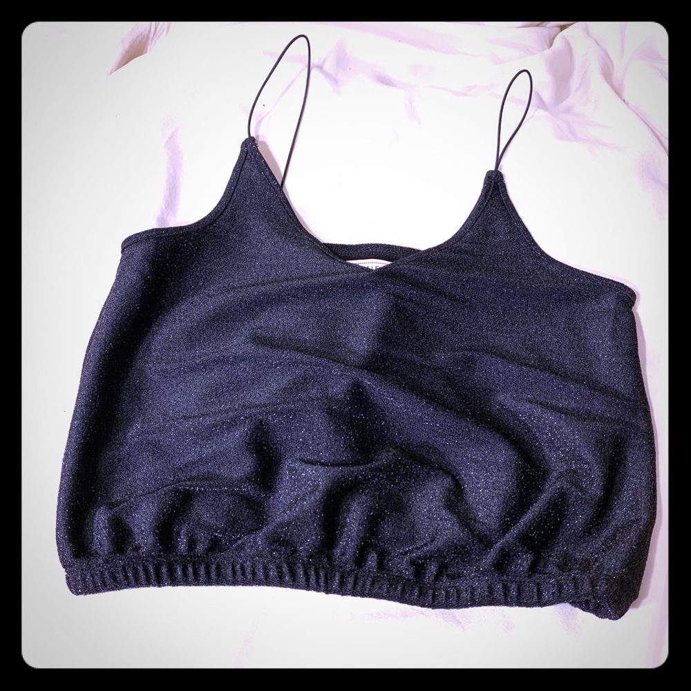 SOLD 🛑 Adam Levine | Black Shimmer Crop Tank